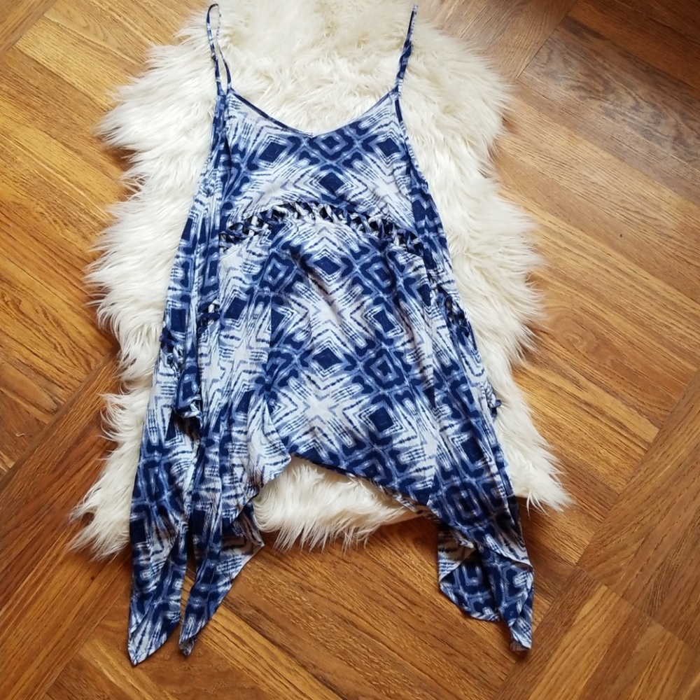 Billabong Blue and White Tunic Top